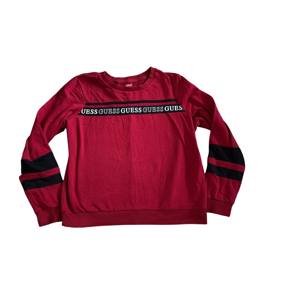 GUESS Red Sweatshirt with Black Stripes - size XL